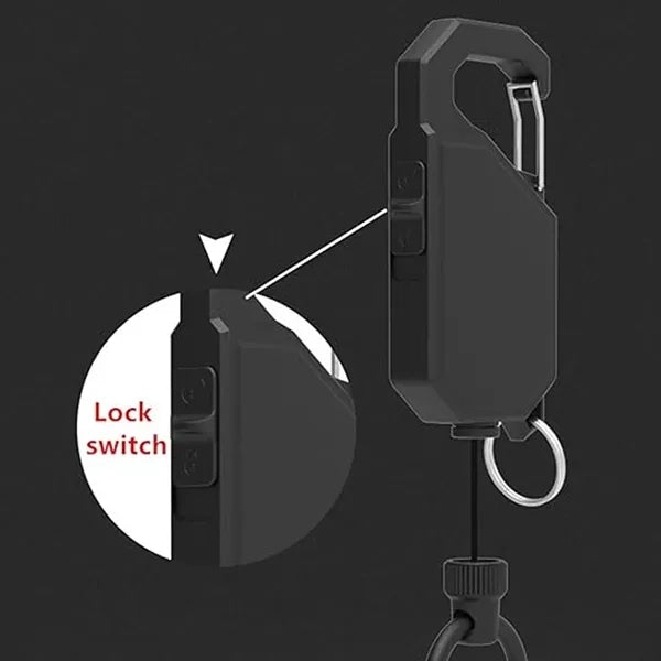 Heavy Duty Retractable Keychain with Sturdy Carabiner