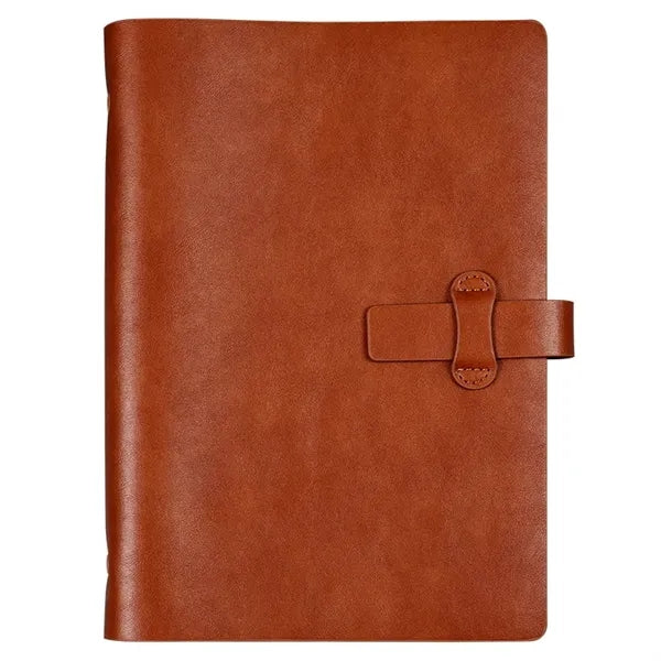 Office refillable retro leather 6 ring binder notebook