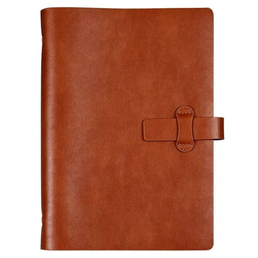 Office refillable retro leather 6 ring binder notebook