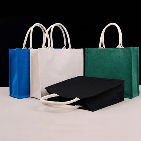 Eco-friendly jute tote bag with large capacity & custom logo