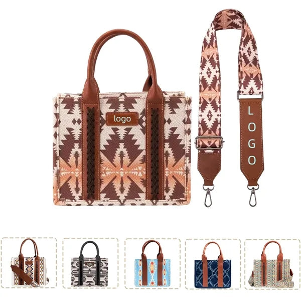 Boho Vintage Canvas Crossbody Tote Bag For Women