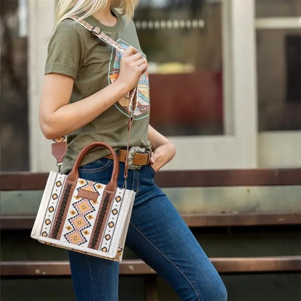 Boho Vintage Canvas Crossbody Tote Bag For Women
