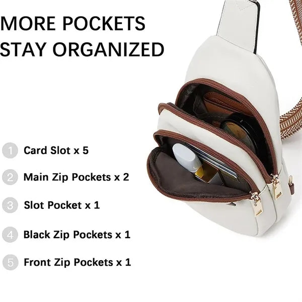 Womens crossbody bag with large capacity adjustable strap