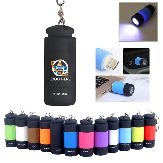 Plastic USB Charger LED Flashlight Keychain