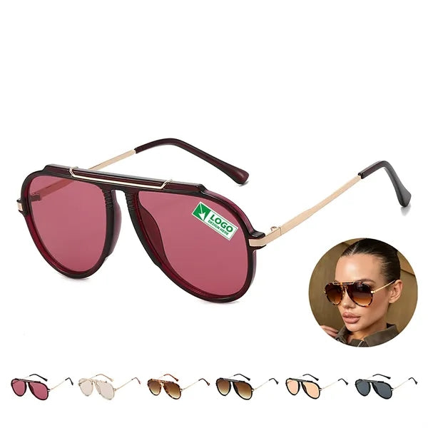 Metal Oversized Aviator Sunglasses