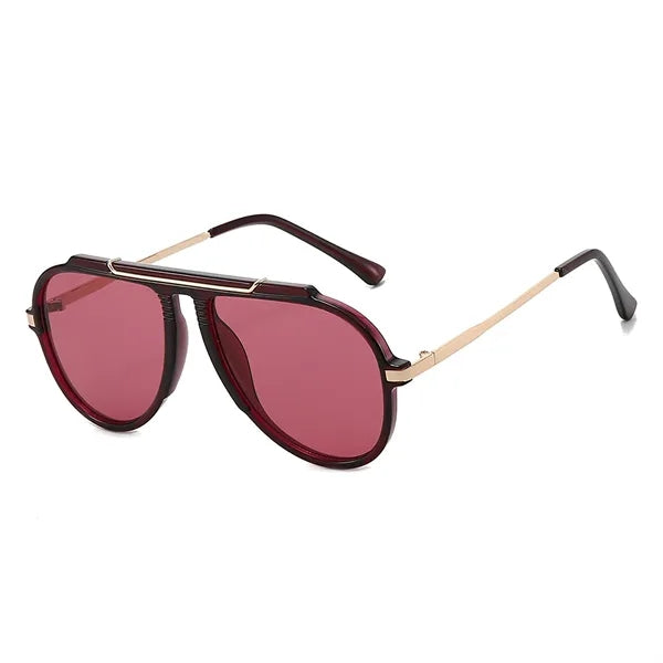 Metal Oversized Aviator Sunglasses