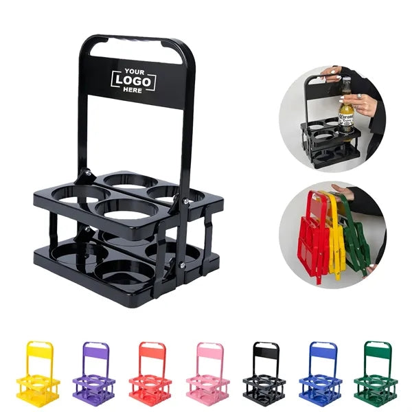 4-Hole Foldable Beer Rack with Handle