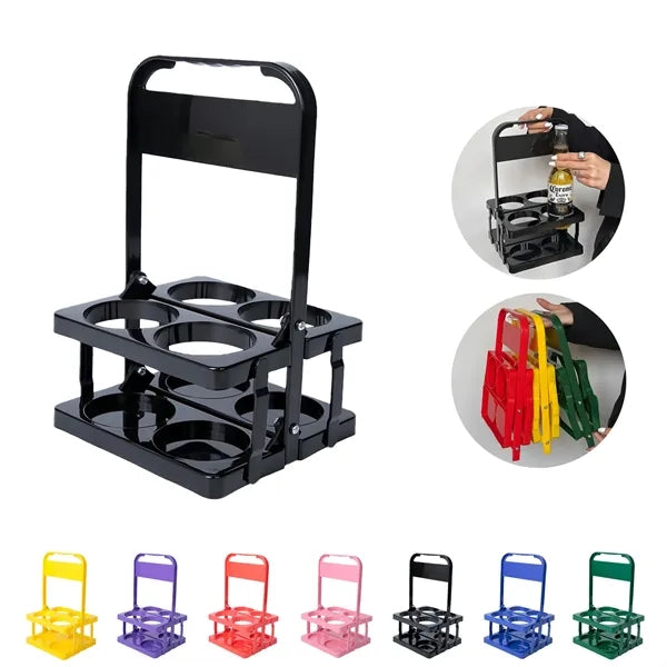 4-Hole Foldable Beer Rack with Handle