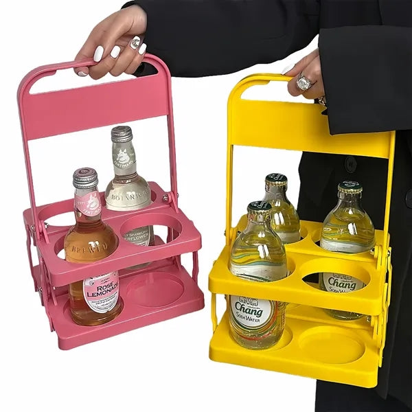 4-Hole Foldable Beer Rack with Handle