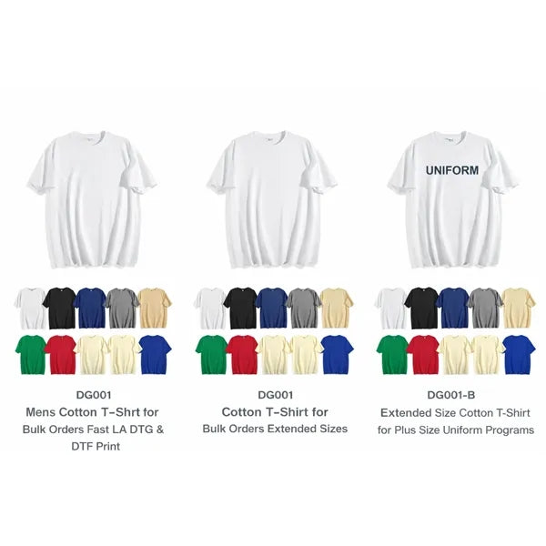 Mens Cotton T-Shirt for Bulk Orders Fast LA DTG & DTF Print