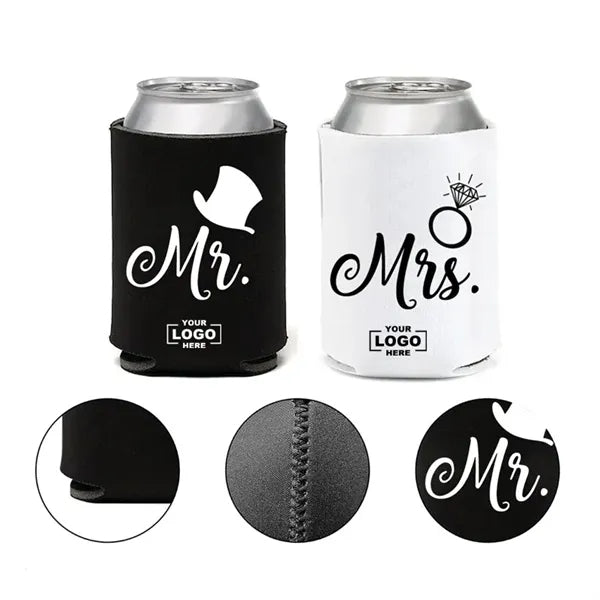 Mr & Mrs Neoprene Can Holder for Wedding Party