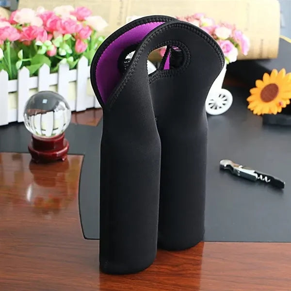 Dual Bottle Carrier Insulated Portable Wine Sleeve