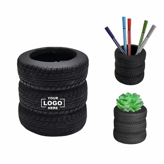 Tire Shaped Desk Pen Holder Organizer