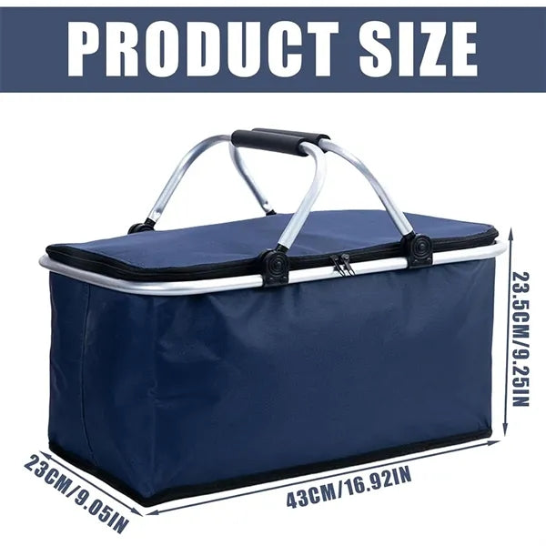 Insulated Foldable Collapsible Picnic Basket with Handles