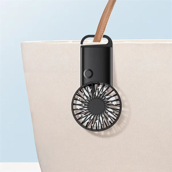 Portable handheld fan with foldable hook for travel office