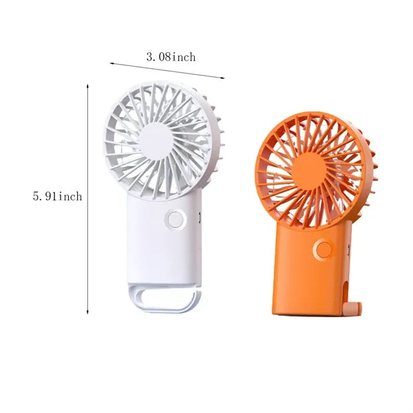 Portable handheld fan with foldable hook for travel office