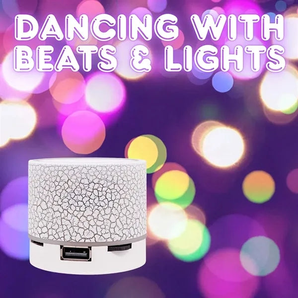 Portable mini bluetooth speaker with lights for home outdoor