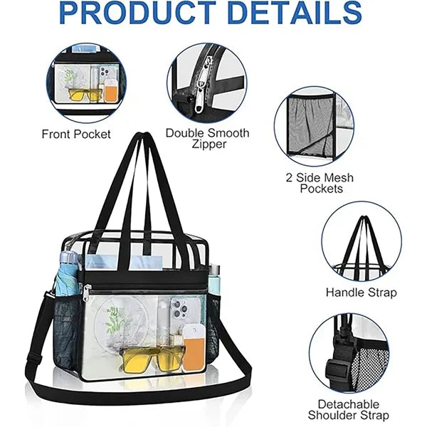 Travel Clear Tote Bag With Zipper