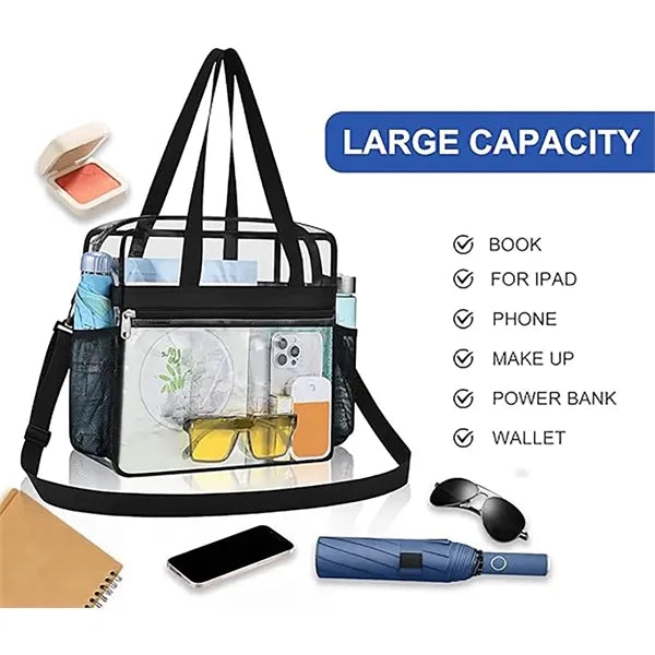 Travel Clear Tote Bag With Zipper