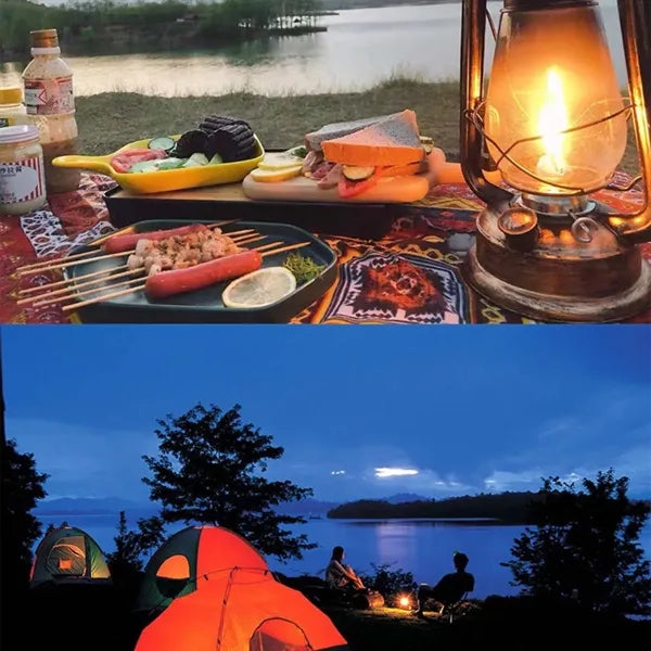 Vintage hurricane kerosene fuel lantern for outdoor camping