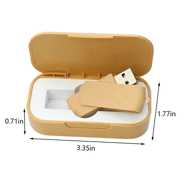 Eco-friendly portable wheat straw USB flash drive with 16GB