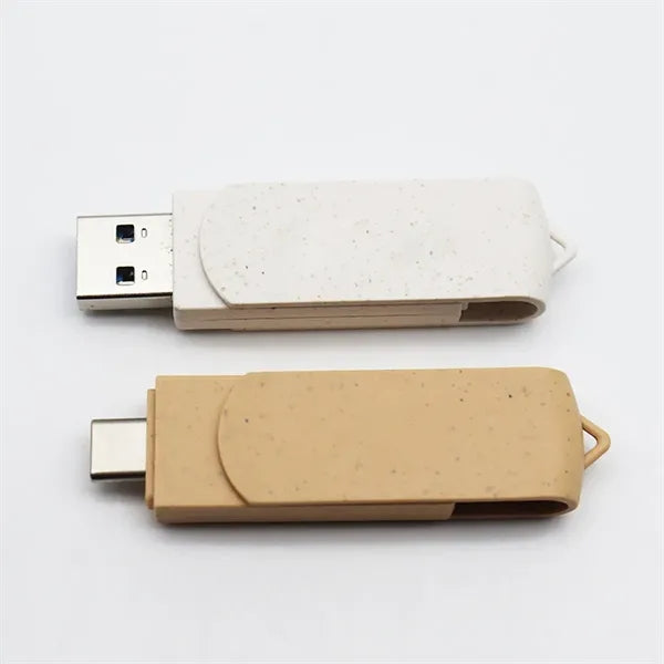 Eco-friendly portable wheat straw USB flash drive with 16GB