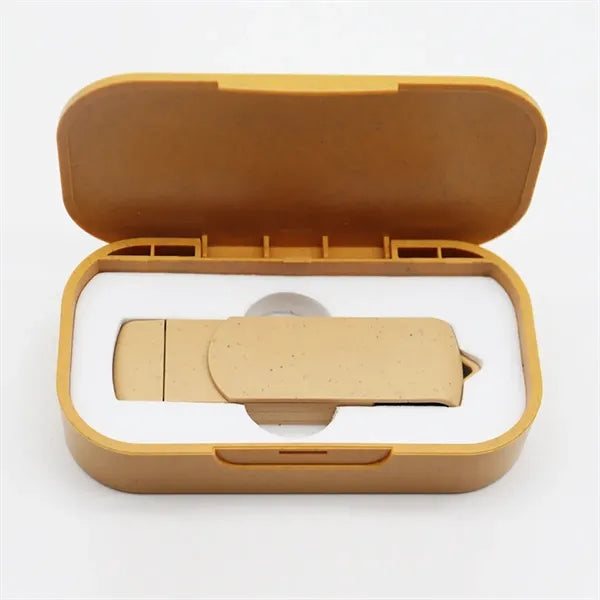 Eco-friendly portable wheat straw USB flash drive with 16GB