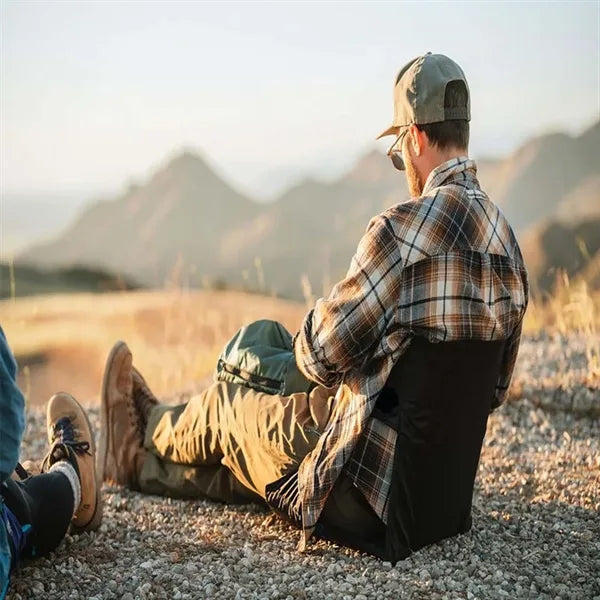 Folding seat cushion with backrest for stadium camping