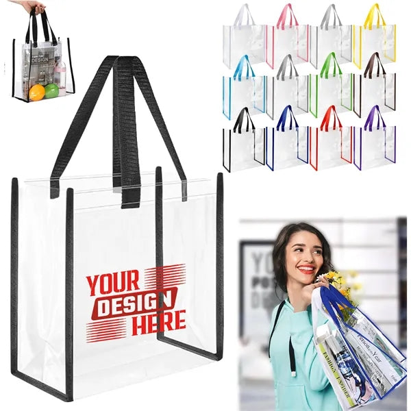 Large Clear PVC Tote Bag with Handles