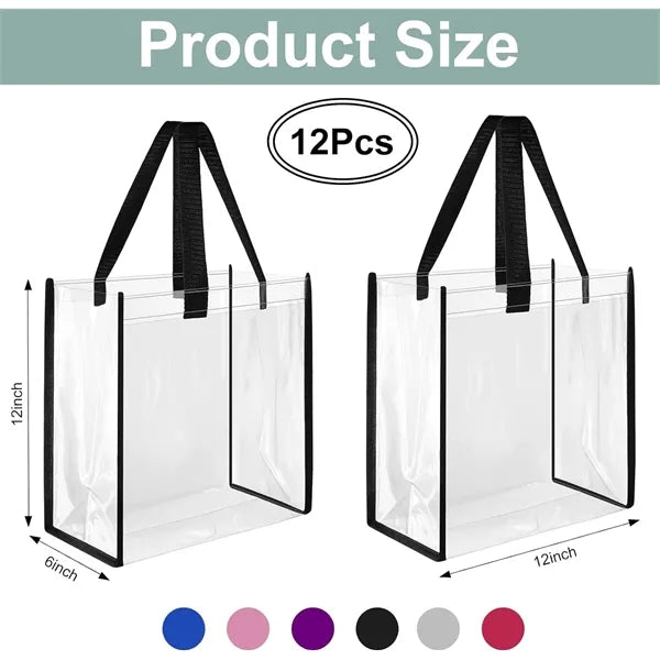 Large Clear PVC Tote Bag with Handles