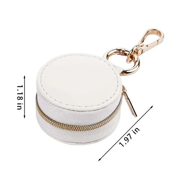 Ring holder box with keychain leather jewelry storage case