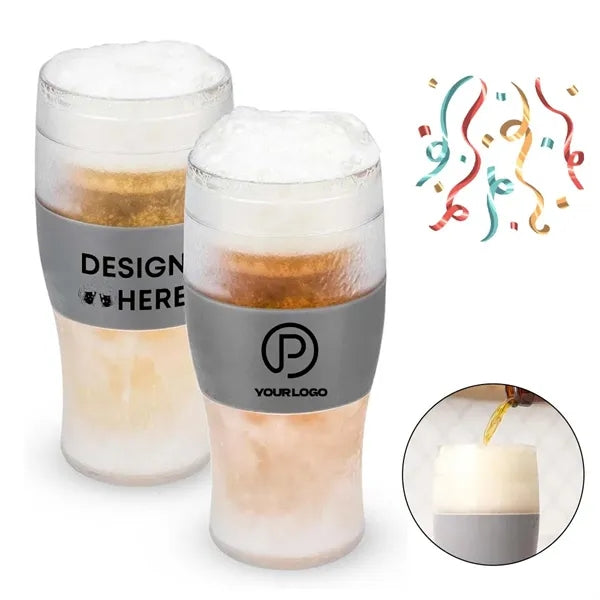 Frozen beer glass double walled tumbler for iced beverage