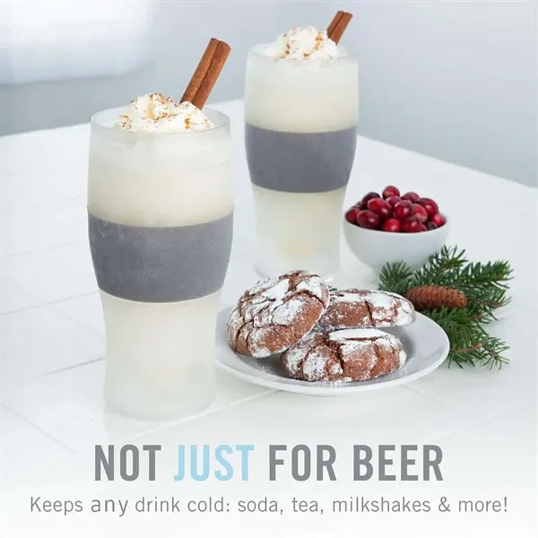 Frozen beer glass double walled tumbler for iced beverage