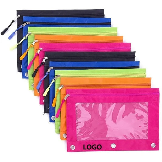 School Zipper Pencil Pouch for 3 Ring Binder