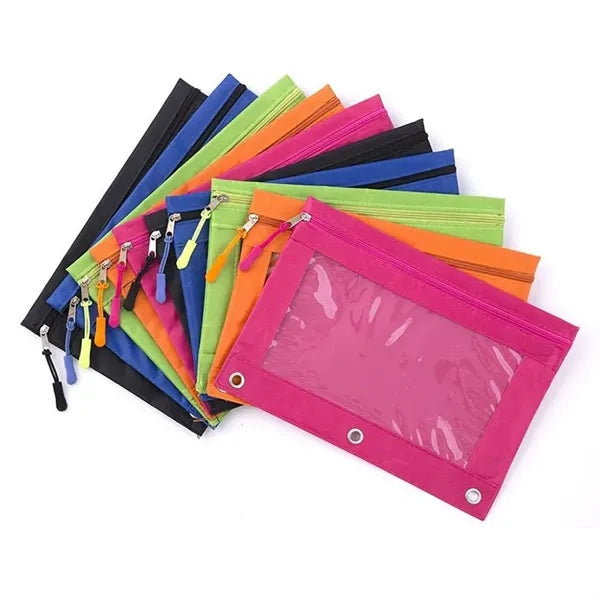 School Zipper Pencil Pouch for 3 Ring Binder