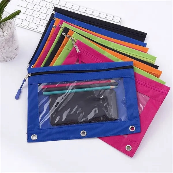 School Zipper Pencil Pouch for 3 Ring Binder