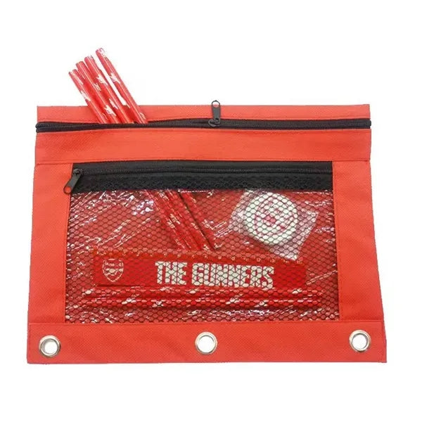 3-Ring Oxford Pencil Pouch With Clear Window