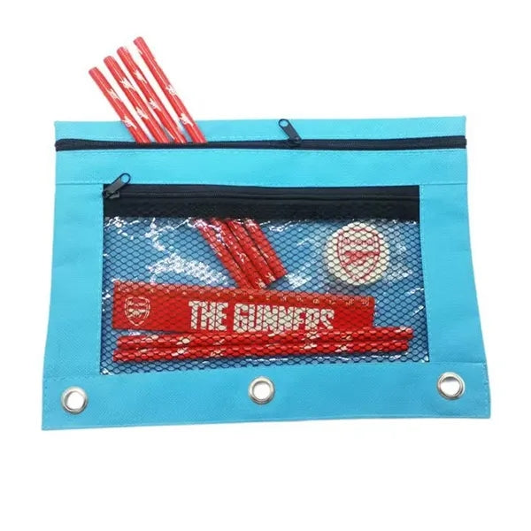 3-Ring Oxford Pencil Pouch With Clear Window