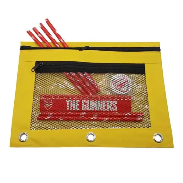 3-Ring Oxford Pencil Pouch With Clear Window