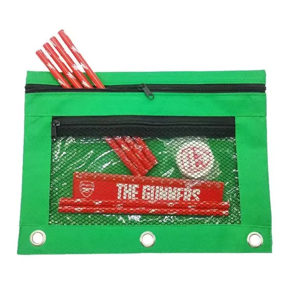 3-Ring Oxford Pencil Pouch With Clear Window