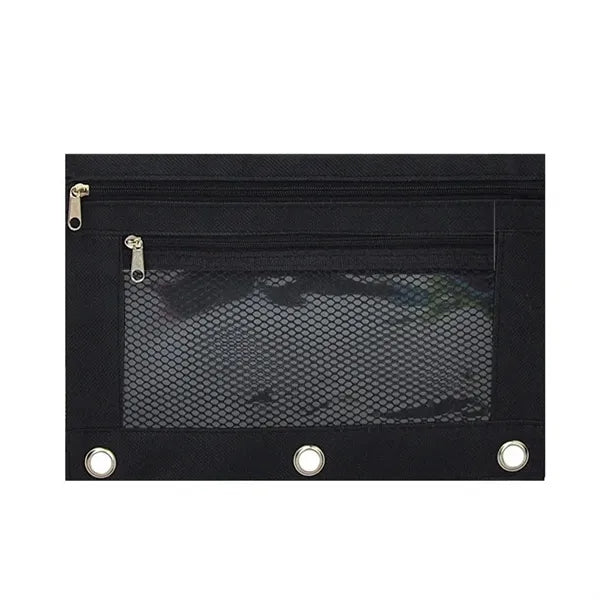 3-Ring Oxford Pencil Pouch With Clear Window