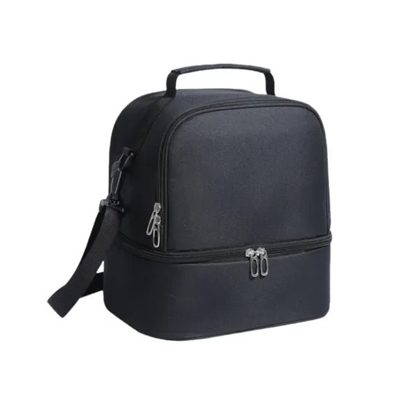 Dual Compartments Lunch Cooler Bag with Adjustable Shoulder
