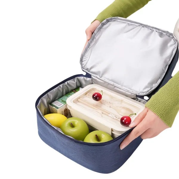 Dual Compartments Lunch Cooler Bag with Adjustable Shoulder