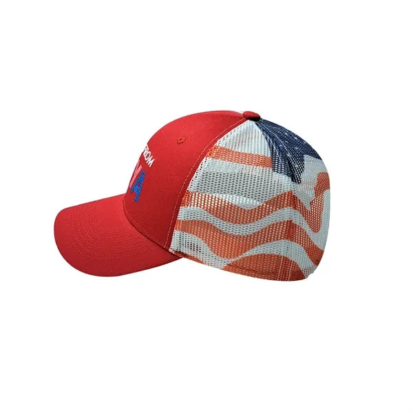 Heya custom made 6-Panel Patriotic American Flag Mesh Back