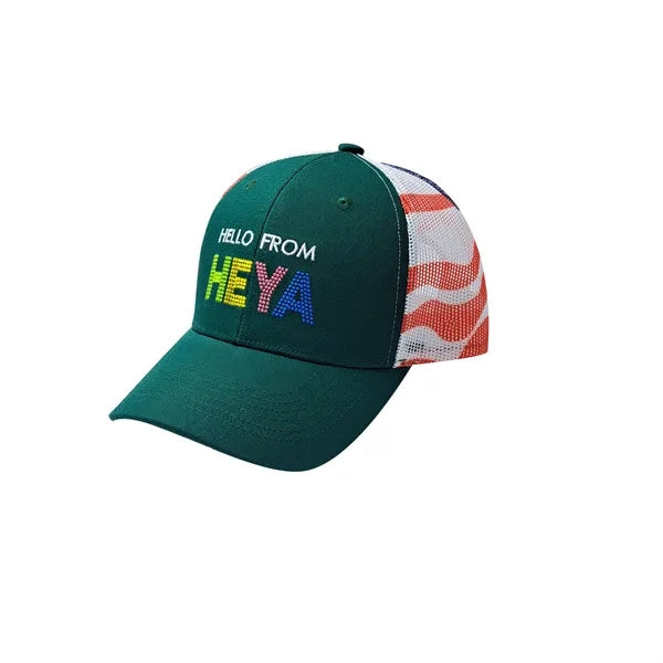 Heya custom made 6-Panel Patriotic American Flag Mesh Back