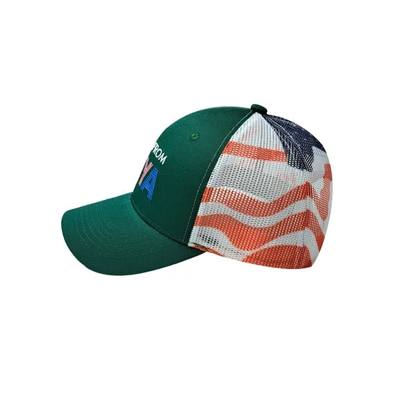 Heya custom made 6-Panel Patriotic American Flag Mesh Back