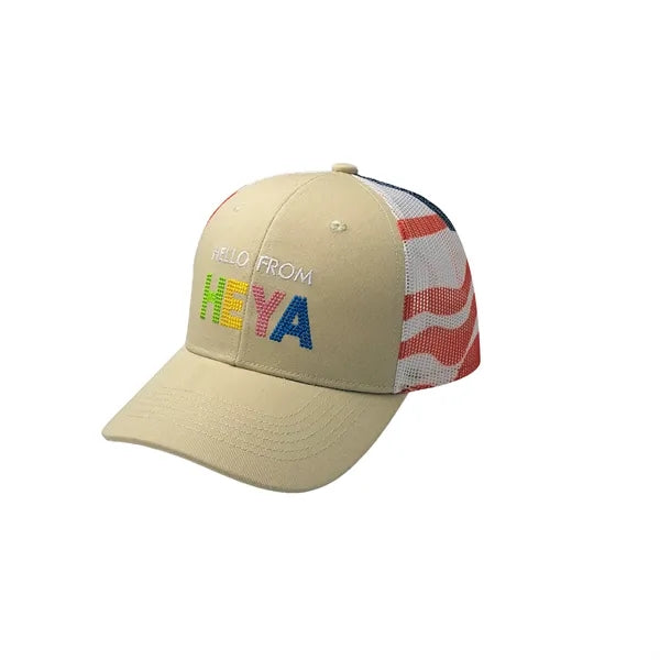 Heya custom made 6-Panel Patriotic American Flag Mesh Back