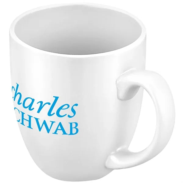 16oz. Curved Ceramic Coffee Mug with D-Handle