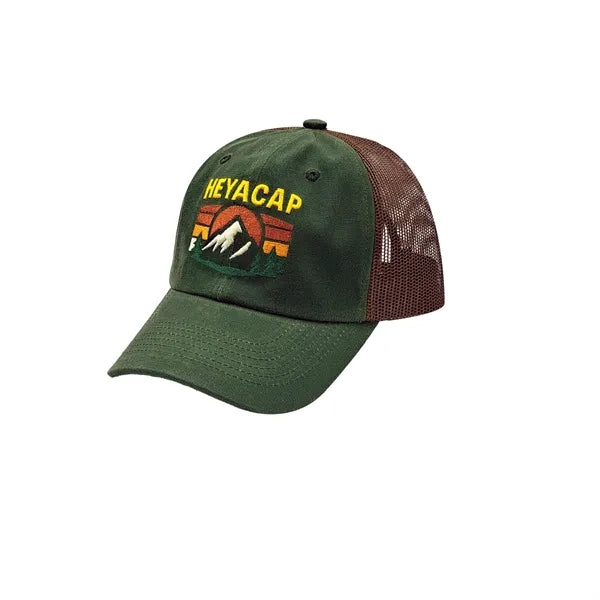 Heya custom made Retro Mountain Patch Mesh Back Trucker Hat