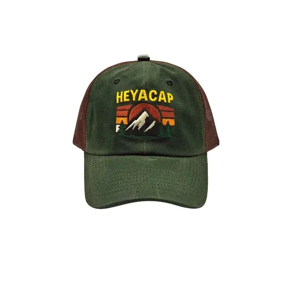 Heya custom made Retro Mountain Patch Mesh Back Trucker Hat